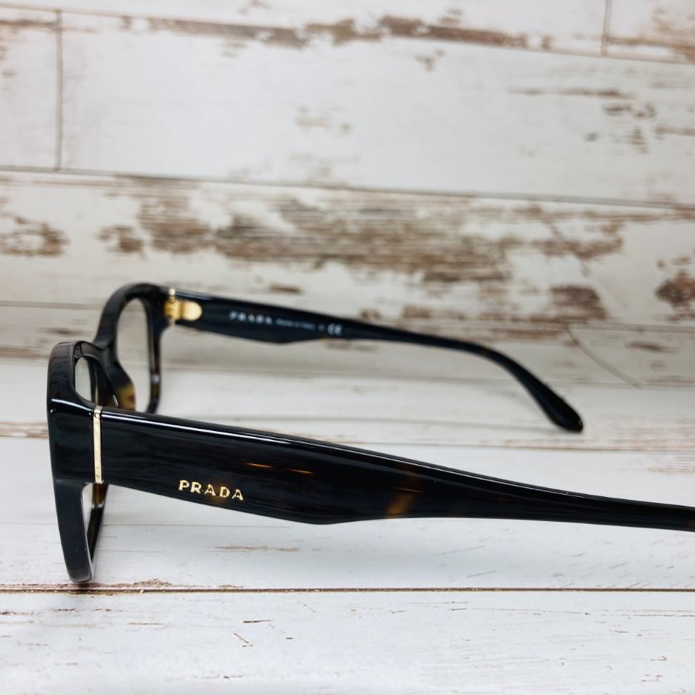 Prada Square Brown Havana Gold Eyeglasses Glasses Frames NWOT - Picture 3 of 12